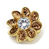 Brass Smoked Topaz Rhinestone Beads KK-I715-26S-01-2