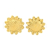 Ion Plating(IP)  304 Stainless Steel Sunflower Stud Earrings EJEW-D281-20G-1