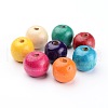 Mixed Round Chunky Bubblegum Handmade Natural Wood Beads X-TB006-2