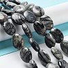 Natural Black Silk Stone/Netstone Beads Strands G-L164-A-24-2