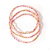 3Pcs Bohemian Style Column Glass Seed Beads Stretch Bracelet Set for Women AN9435-2-1