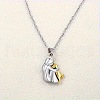 Alloy Girl Hugging Puppy Pendant Necklaces for Women FS-WG2197C-01-1