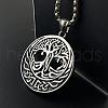 Stylish Punk Stainless Steel Hollow Tree of Life Pendant Necklaces for Men AE1544-2