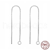 Anti-Tarnish Rhodium Plated 925 Sterling Silver Ear Stud Findings STER-G022-04P-5