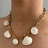 Summer 316L Surgical Stainless Steel & Natual Shell Pendant Necklaces for Women FS-WG2E862-01-2
