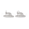 Brass Micro Pave Clear Cubic Zirconia Pendants KK-E068-VB267-2