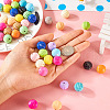 48Pcs 16 Colors Baking Paint Acrylic Beads MACR-TA0001-44-6
