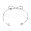 Non-Tarnish Bowknot 304 Stainless Steel Open Cuff Bangles for Women BJEW-Z064-04P-3