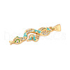 Brass Micro Pave Cubic Zirconia Enamel Pendants KK-D354-04G-D-2