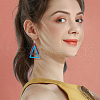 ANATTASOUL 8 Pairs 8 Colors Wood Double Triangle Dangle Earrings with Iron Pins EJEW-AN0004-46-4