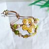 Flower Ceramic Beads Braided Bead Bracelets FS-WGF5392-09-1