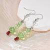 Christmas Glass Beads Dangle Earrings X-EJEW-JE01624-1