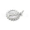 Brass Pave Natural White Shell Pendants KK-S522-06A-P-2