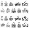 100Pcs 10 Styles Alloy Hangers Links PALLOY-CJ0003-06-1