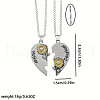 2Pcs Mother's Day Sunflower Heart Alloy Crystal Rhinestone Mother and Daughter Pendant Necklaces FS-WGEE931-01-4