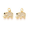 Brass Micro Pave Cubic Zirconia Charms KK-N257-68G-1