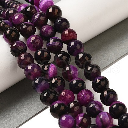 Natural Agate(Dyed & Heated) Beads Strands G-H066-B09-03-1