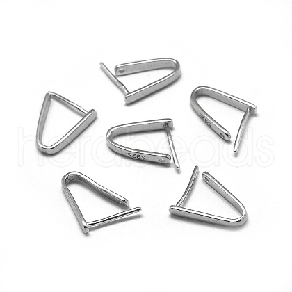 Anti-Tarnish Rhodium Plated 925 Sterling Silver Pendant Bails STER-L057-080A-P-1
