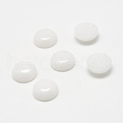 Natural White Jade Gemstone Cabochons G-T020-6mm-04-1