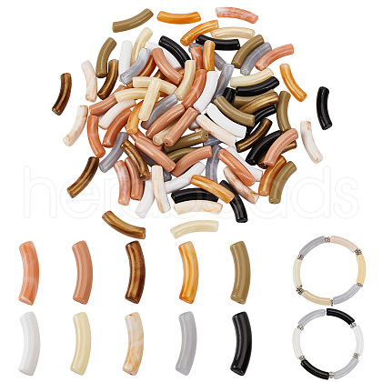   100Pcs 10 Styles Opaque Acrylic Beads MACR-PH0001-72B-1