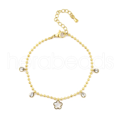 Ion Plating(IP) 304 Stainless Steel Chains Anklet AJEW-H148-10B-G-1