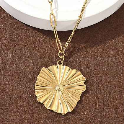 304 Stainless Steel Pendant Necklaces for Women NJEW-D312-02B-G-1