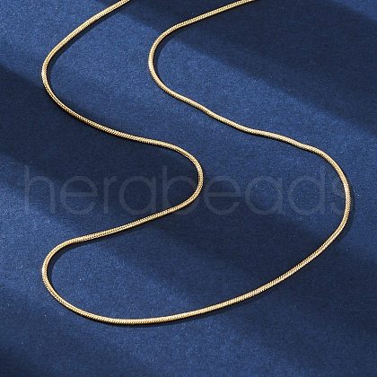 Long-Lasting Plated Brass Snake Chain Necklaces X-NJEW-K112-04G-NF-1