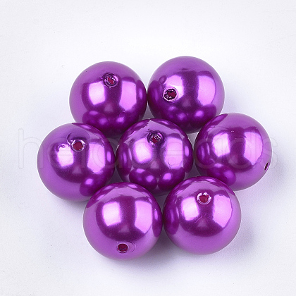 ABS Plastic Imitation Pearl Round Beads SACR-S074-10mm-A25-1