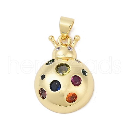 Brass Micro Pave Cubic Zirconia Pendants KK-A241-03G-1