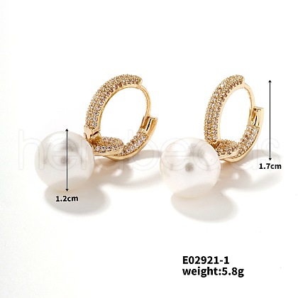 Mother's Day Jewellery Elegant White Pearl Hoop Earrings for Women AT1508-1
