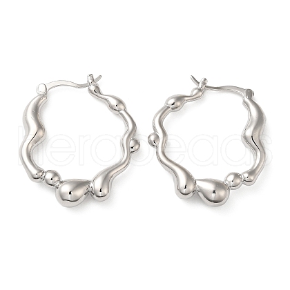 Rack Plating Brass Hoop Earrings for Women EJEW-Z019-09P-1