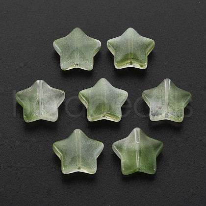 Two Tone Transparent Spray Painted Glass Beads GLAA-T022-25-C01-1