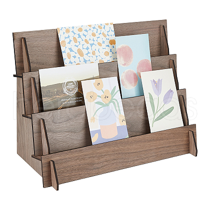 3-Tier Wooden Earring Display Card Stands EDIS-WH0022-30-1