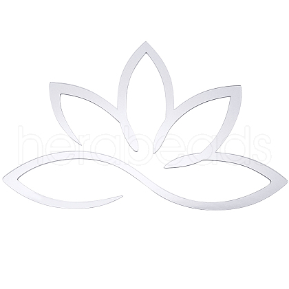 Lotus Acrylic Mirror Wall Stickers OACR-WH0032-04A-1