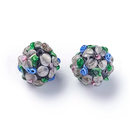 Handmade Bumpy Lampwork Beads LAMP-E021-07N-1