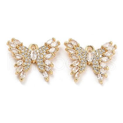 Brass Micro Cubic Zirconia Pemdant X-KK-Q789-25G-1