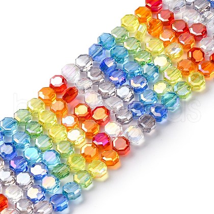 Electroplate & Gradient Color Glass Beads Strands LAMP-M023-02-1