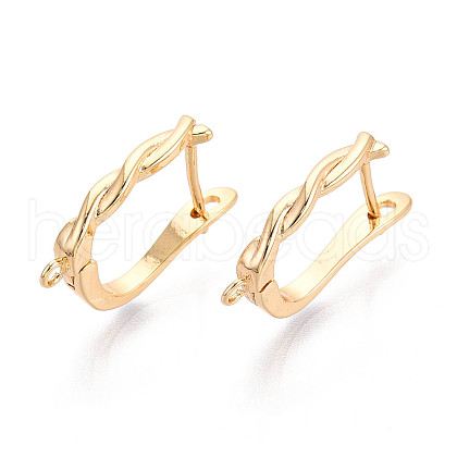 Brass Hoop Earring Findings KK-N267-29G-1