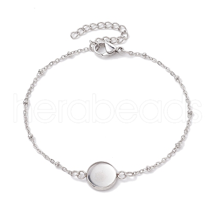 Tarnish Resistant 304 Stainless Steel Satellite Chain Bracelet Makings BJEW-JB10587-01-1