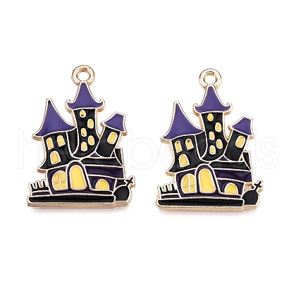 Halloween Theme Rack Plating Alloy Enamel Pendants X1-ENAM-N056-393B-KCG-1