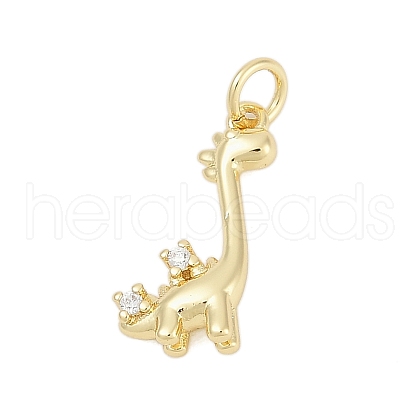 Brass Micro Pave Clear Cubic Zirconia Pendants KK-G522-13G-1