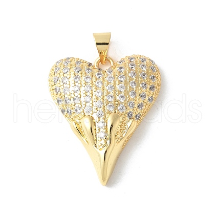Brass Micro Pave Clear Cubic Zirconia Pendants ZIRC-I071-03G-03-1