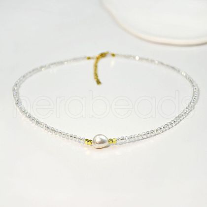 Mother's Day Jewellery Natural Freshwater Pearl & Glass Beaded Necklaces for Women AC5368-10-1
