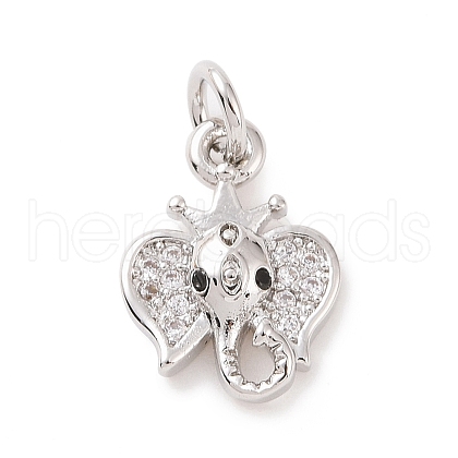 Brass Micro Pave Cubic Zirconia Charms KK-C012-14P-1
