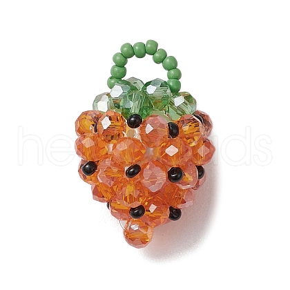 Glass Seed Beaded Pendants PALLOY-GD00003-04-1
