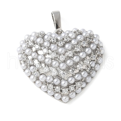 Brass Micro Pave Cubic Zirconia Pendants KK-P290-07B-P-1