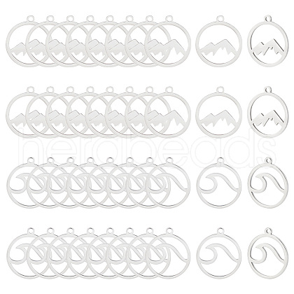 ARRICRAFT 30Pcs 2 Styles 201 Stainless Steel Pendants STAS-AR0001-69-1