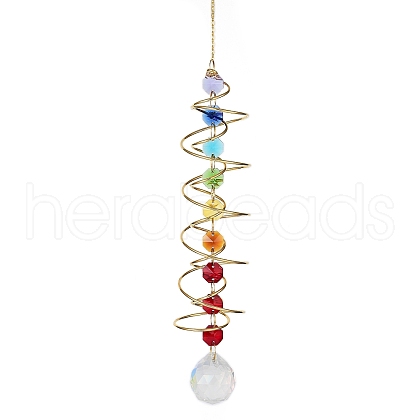 Spiral Alloy Hanging Ornaments HJEW-Q012-01B-1