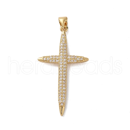 Brass Micro Micro Pave Clear Cubic Zirconia Pendants KK-A212-01M-G-1