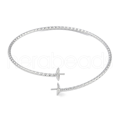 Brass Textured Open Cuff Bangle Making KK-U020-21A-P-1